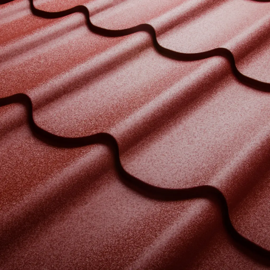 red metal tiles